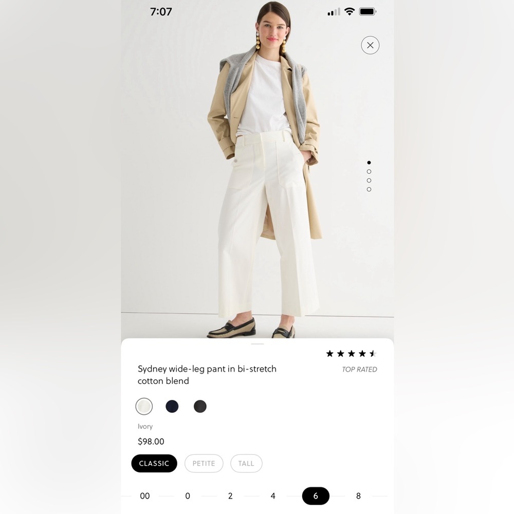 J. Crew Cream Wide-Leg Trousers